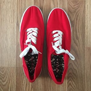 Red sneakers